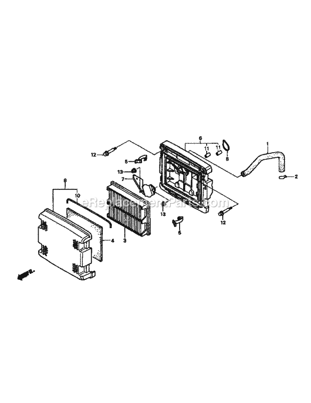 Gxv620k1 Air Cleaner Diagram and Parts List for M48-HN 53BB5E6V750-20-HP-OHV Cub Cadet Lawn Tractor
